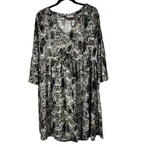 Realize dress‎ Womens 1X Snake Print V-Neck Lexi Shift Dress whimsigoth
